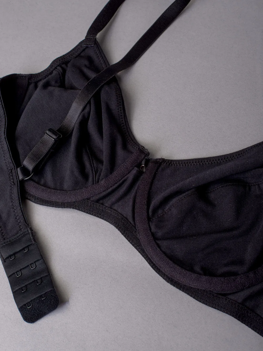 Si'èLei Natural Cotton 1442 reggiseno francese nero cotone bio
