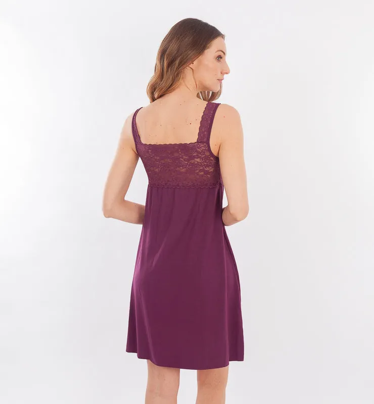 Casagin Vanessa sottoveste bordeaux pizzo biodegradabile