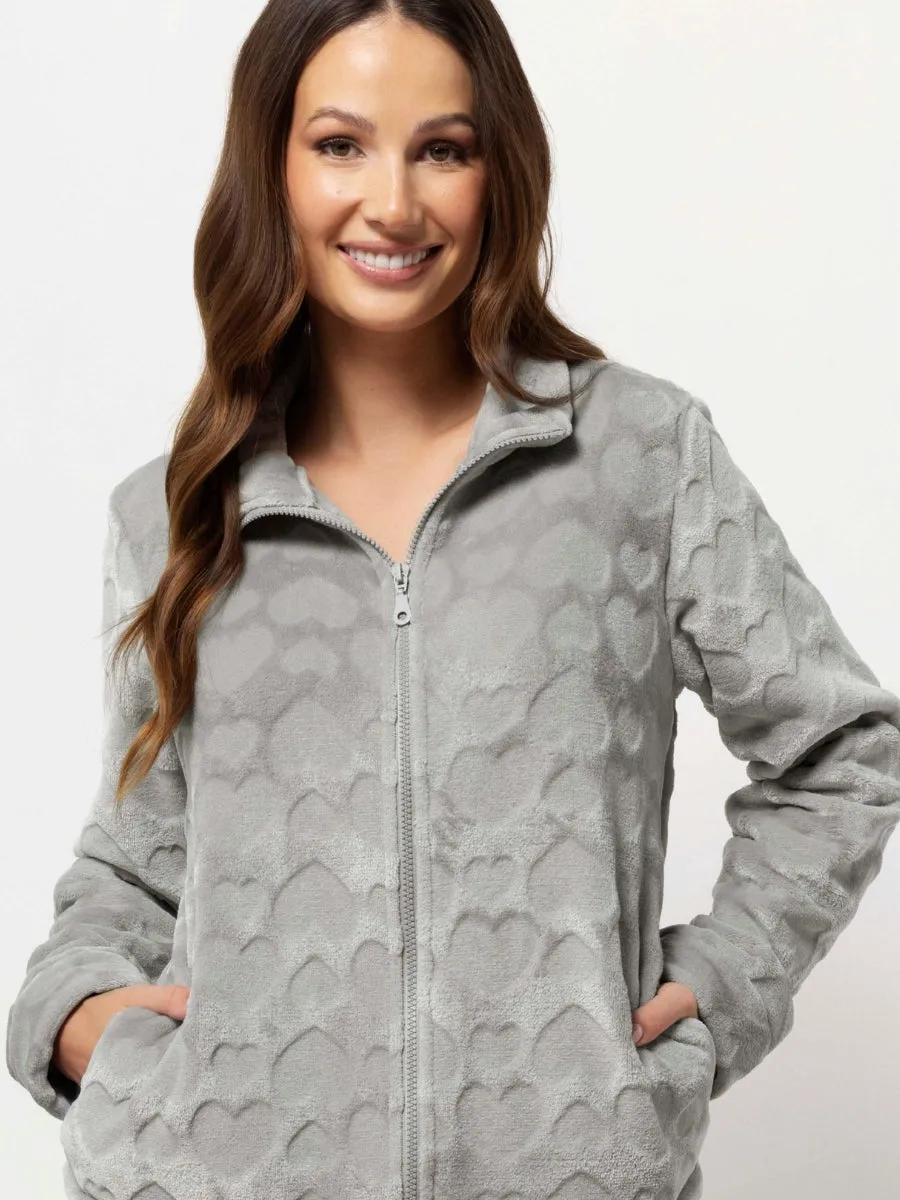 Si'èLei OF44 tuta donna grigio coral pile con zip intera