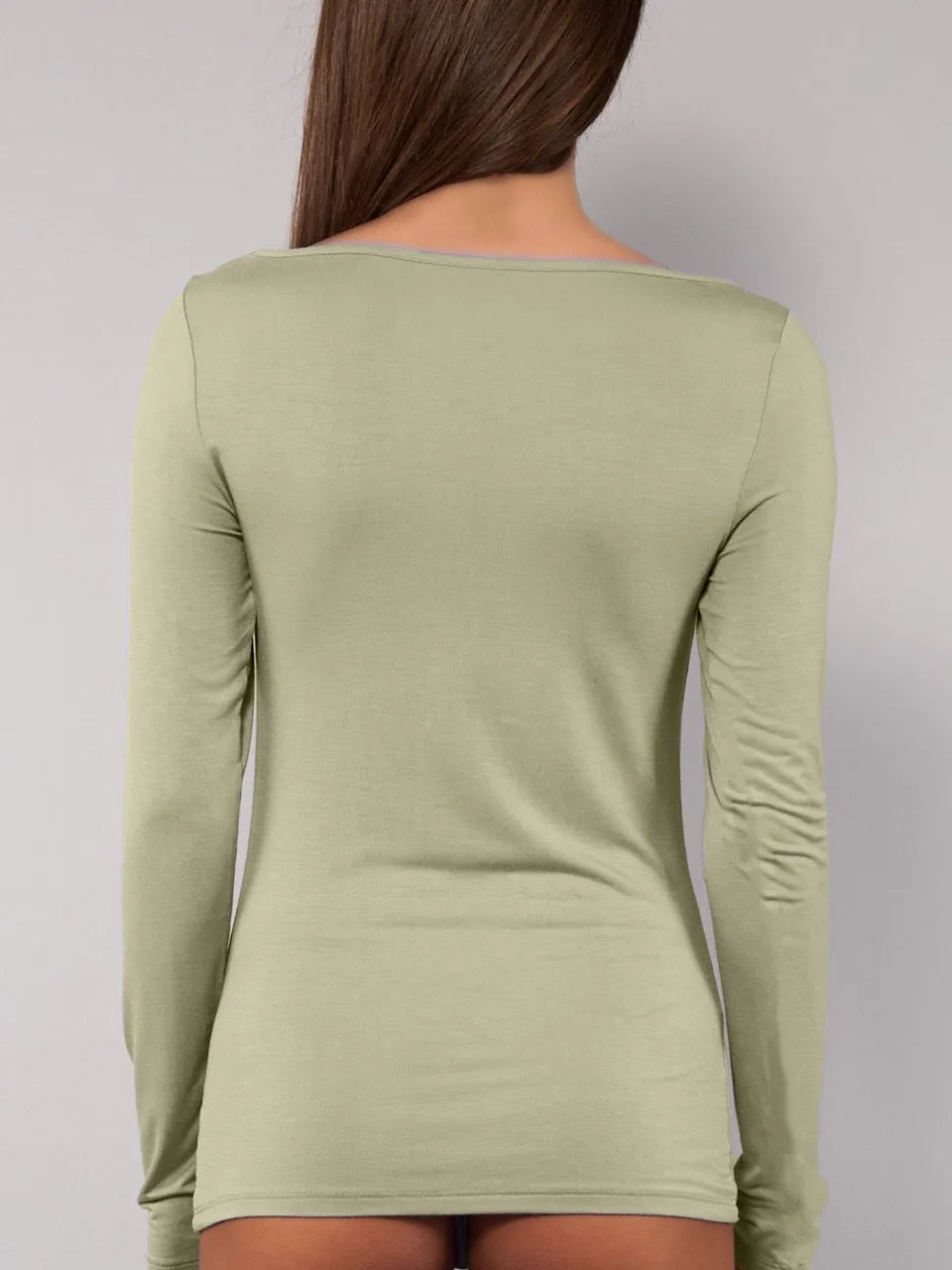 Si'èLei Today 6014 maglia manica lunga verde militare modal