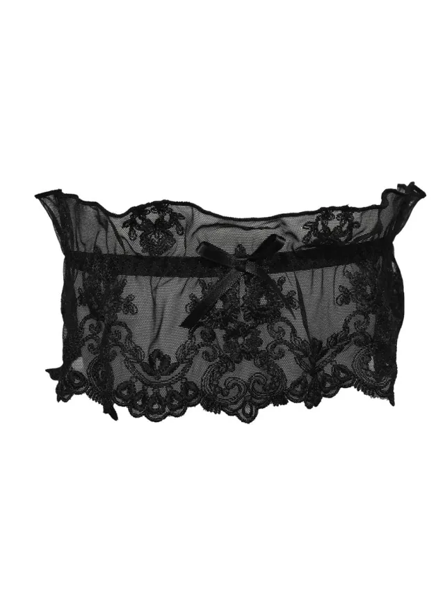SièLei Glam 1950 giarrettiera sposa nero taglia unica tulle