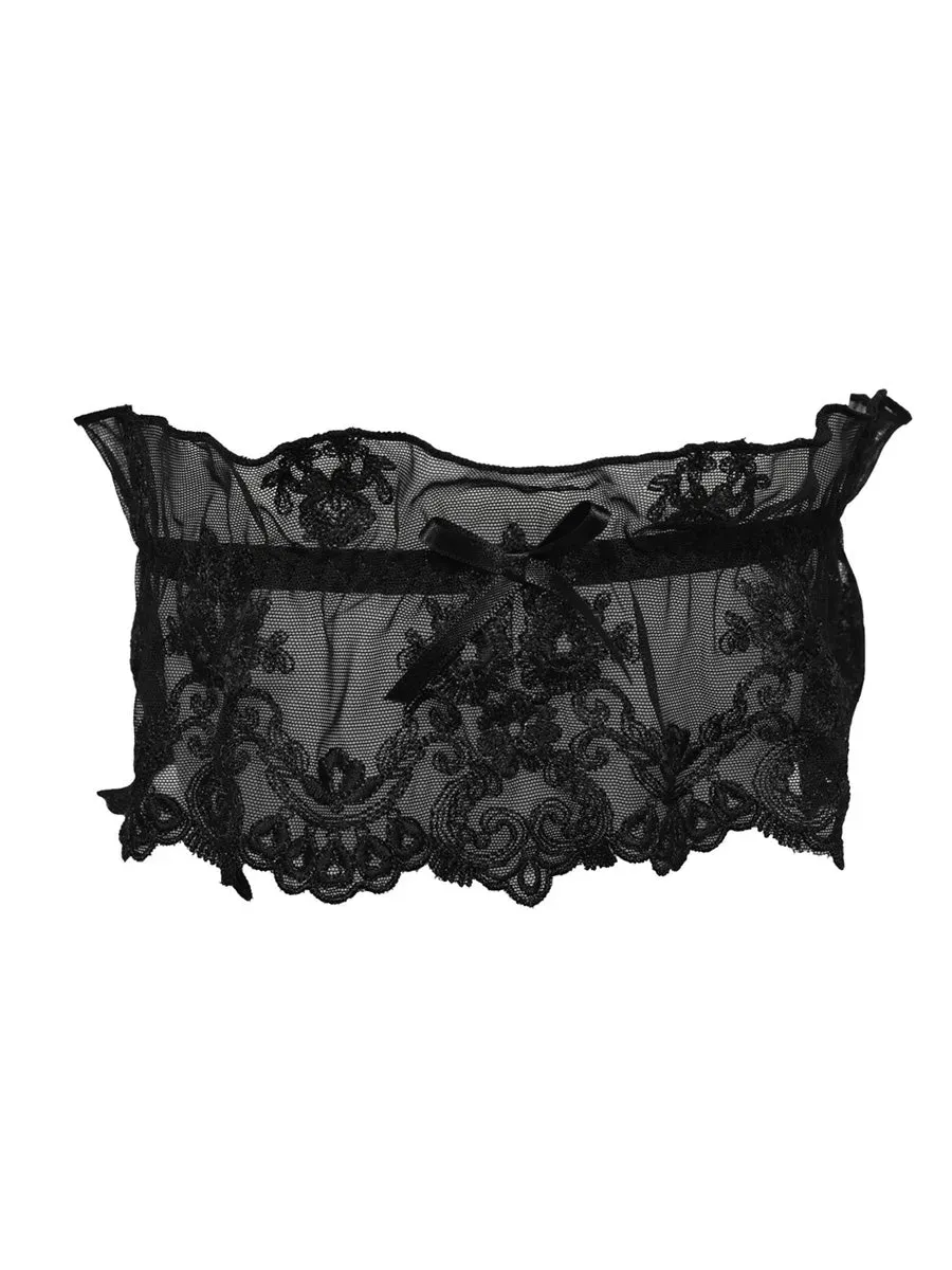 SièLei Glam 1950 giarrettiera sposa nero taglia unica tulle