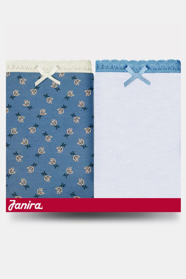Janira Blue Florettes slip midi pack 2 floreale