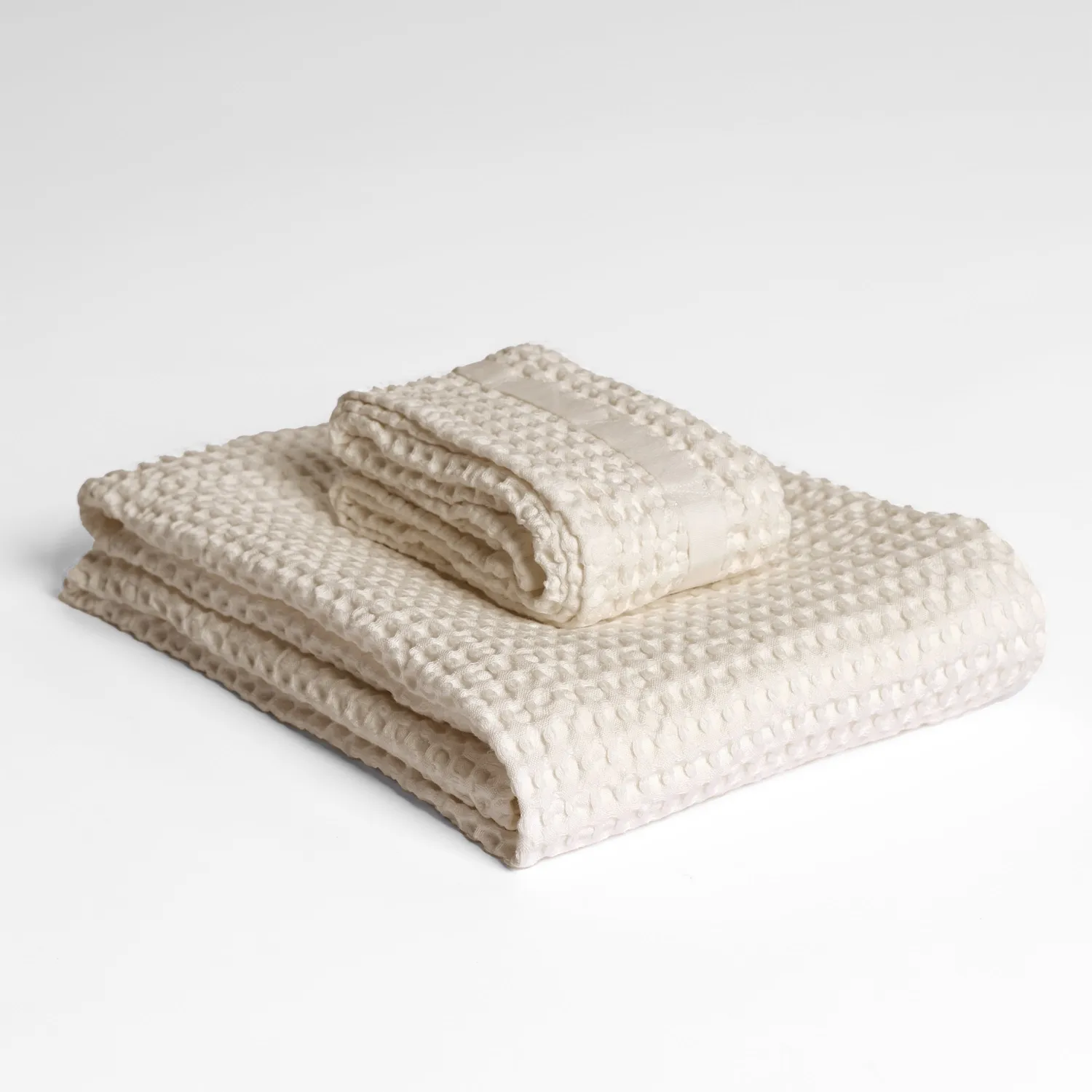 Casagin Big Waffle set asciugamani burro 2 pezzi cotone bio