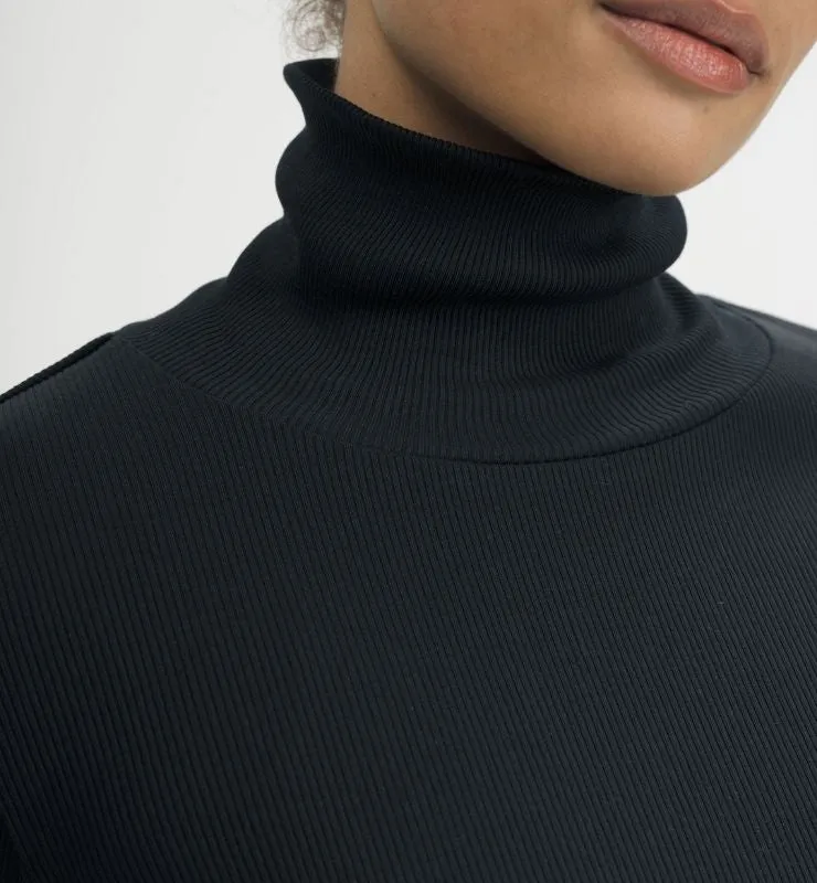 Casagin Maglia a Collo Alto maglia donna cotone biologico nero