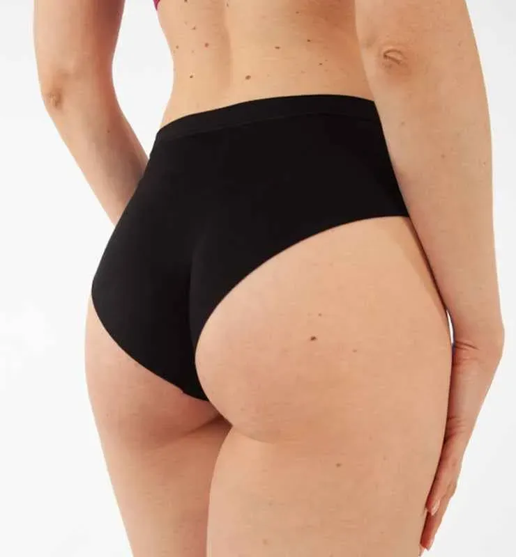 Casagin Slip midi taglio laser Tencel senza cuciture Nero