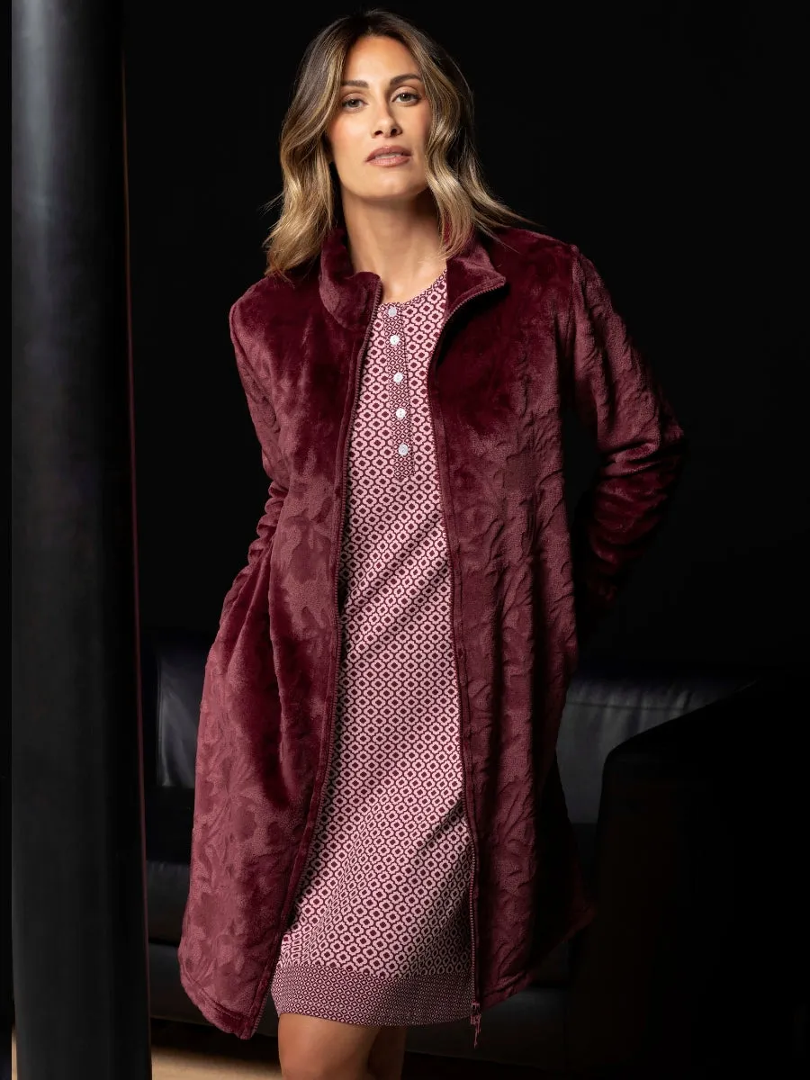 Verde Veronica MM25 camicia da notte viscosa bordeaux