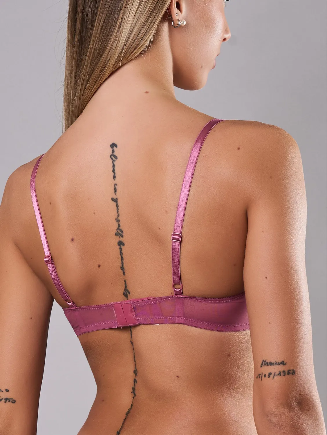Si'èLei 8014 reggiseno push-up malva in pizzo