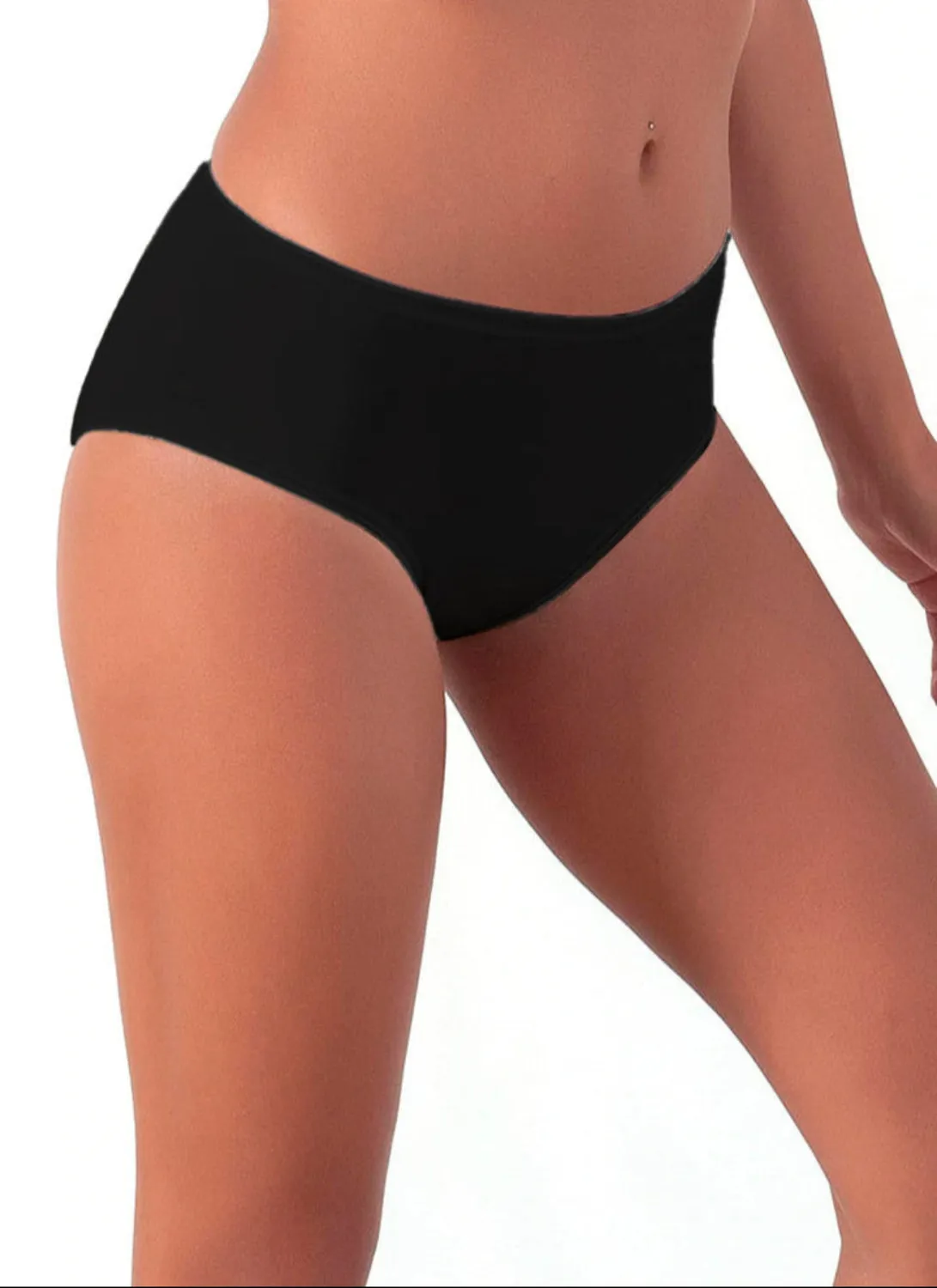 Rossoporpora slip midi donna fianco alto 3 pezzi bianchi cotone