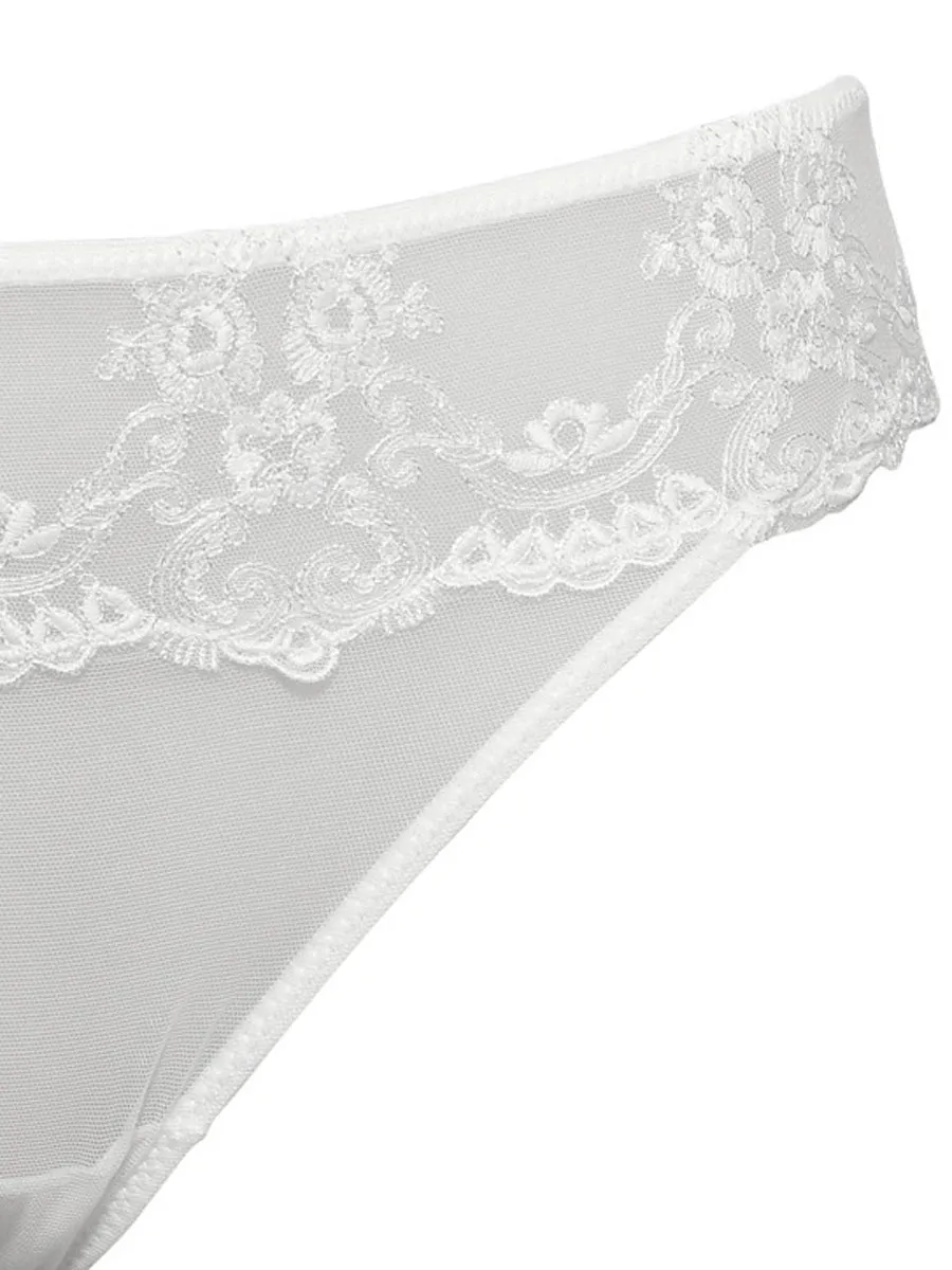 Si'èLei Glam 1945 slip bianco latte tulle ricamato