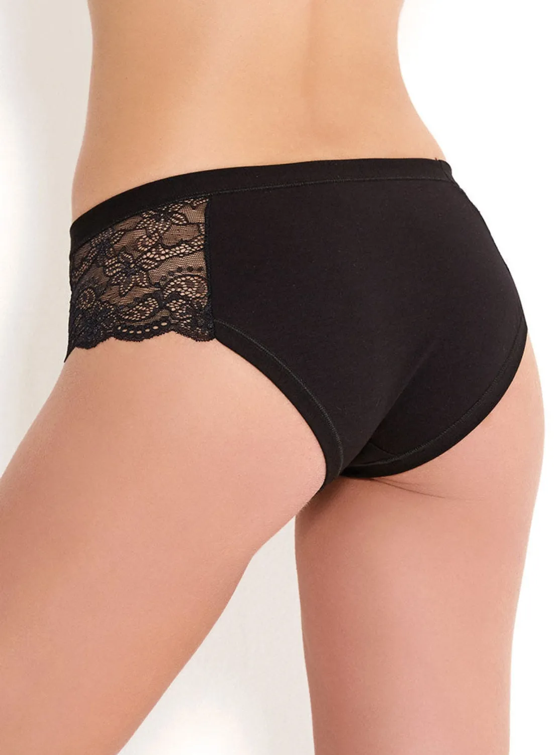 Rossoporpora Slip Donna Vita Bassa Modal Pizzo Nero