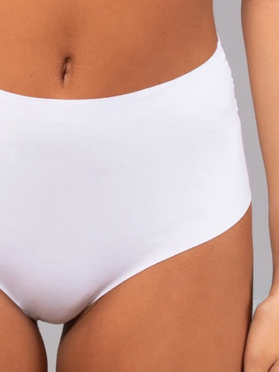 Si'èLei 5119 slip alto cotone bianco pizzo invisibile