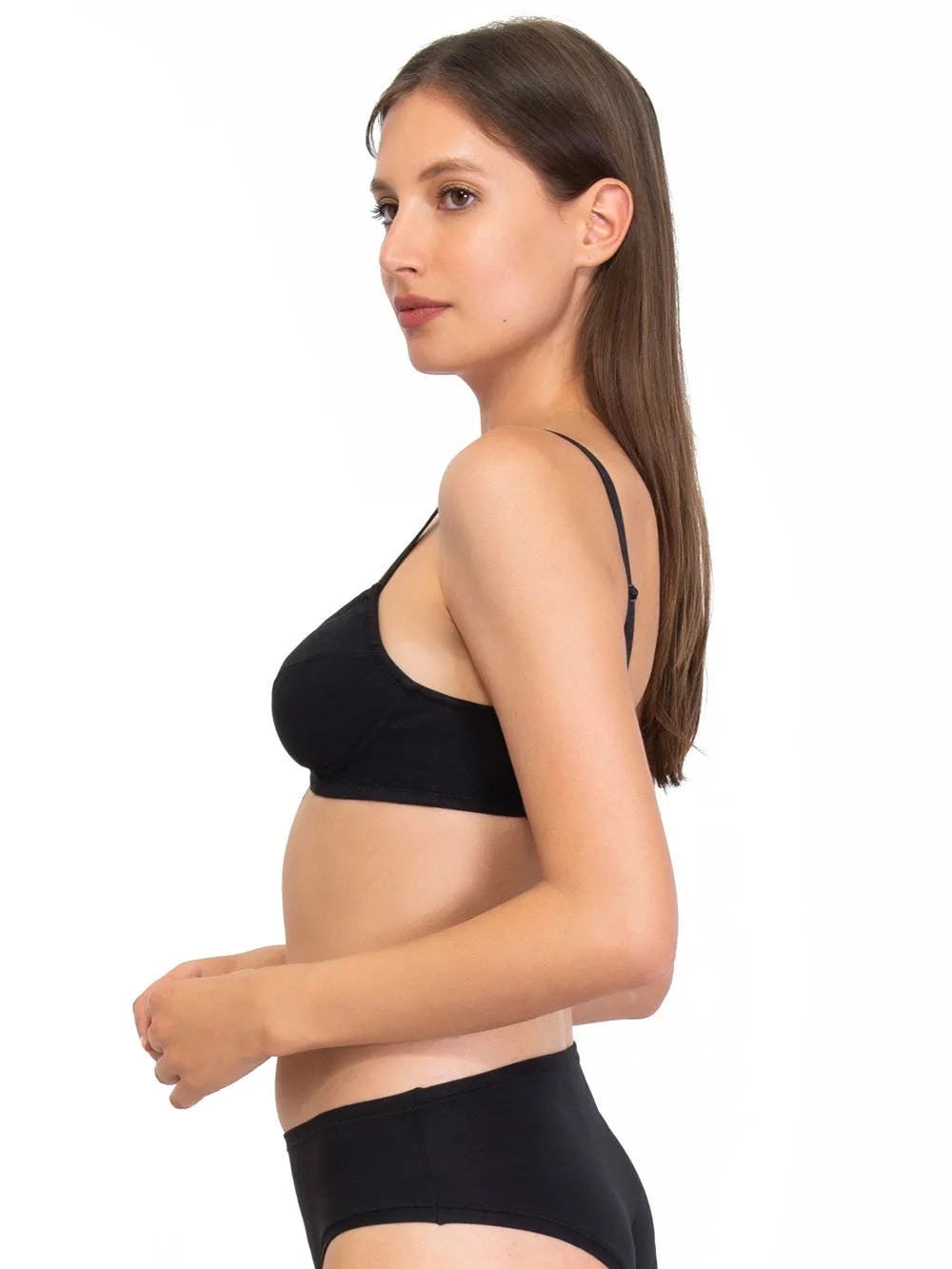 Si'èLei Natural Cotton 1440 Reggiseno Nero cotone bio