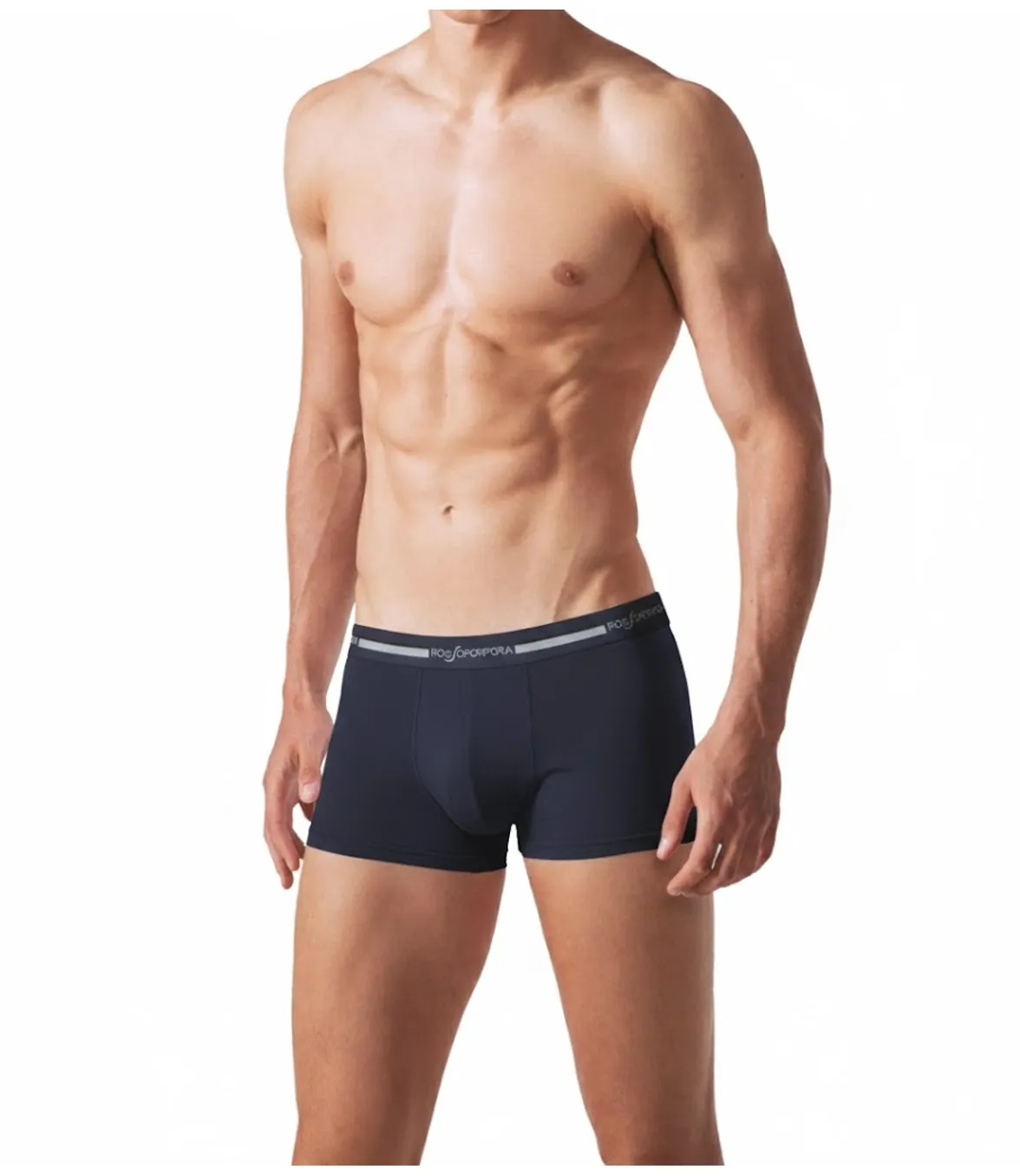 Rossoporpora boxer uomo cotone elastico logato nero
