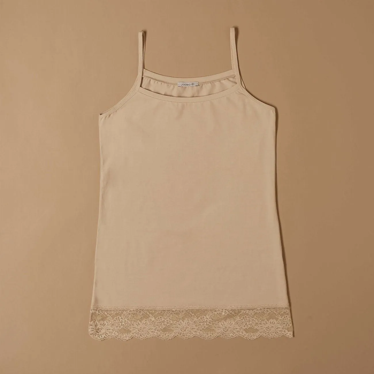 Jadea 4327 Top Cotone con Pizzo Beige Chiaro