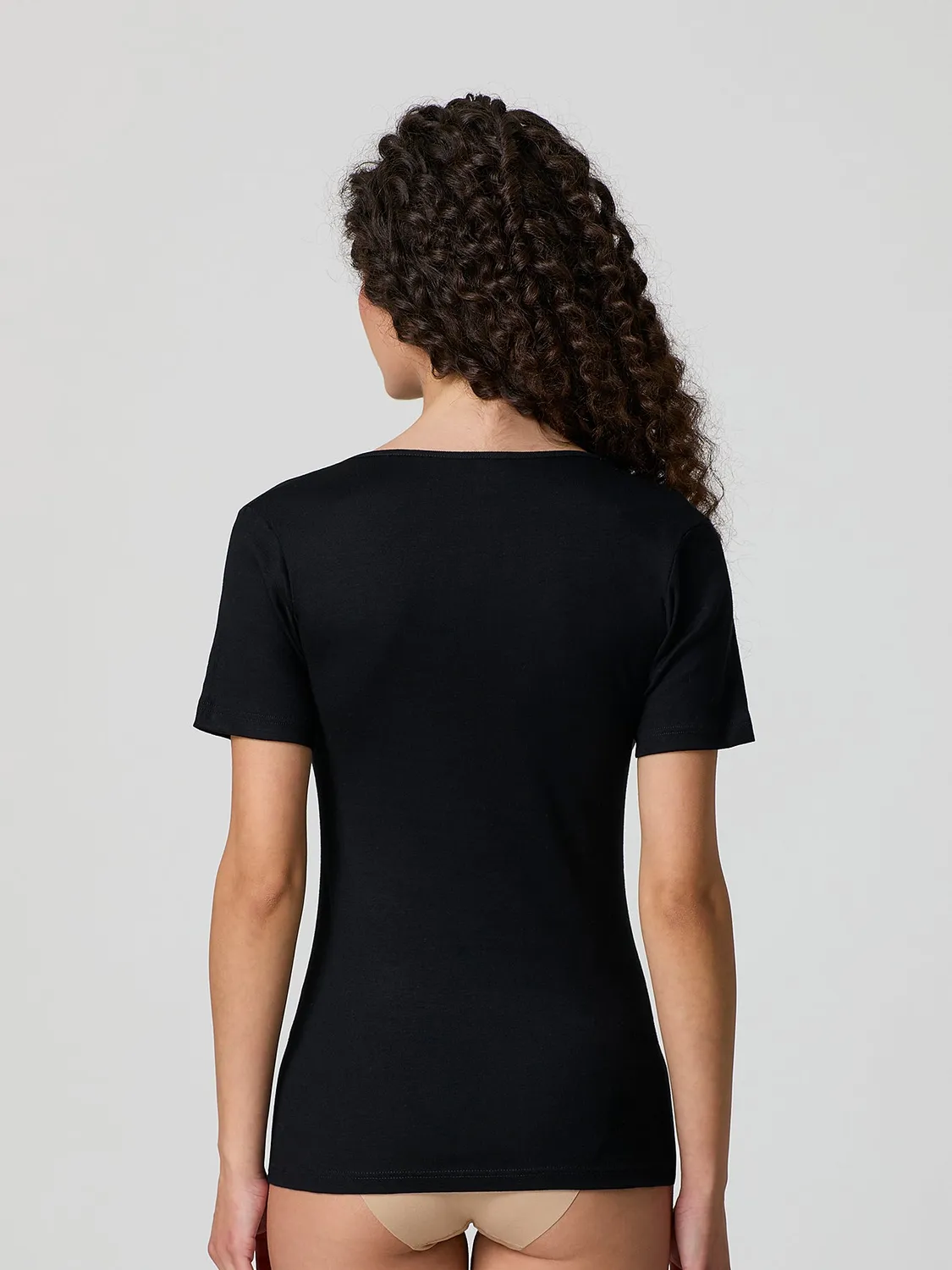 Jadea Basic 9002 t-shirt cotone macramé 3 pezzi nere