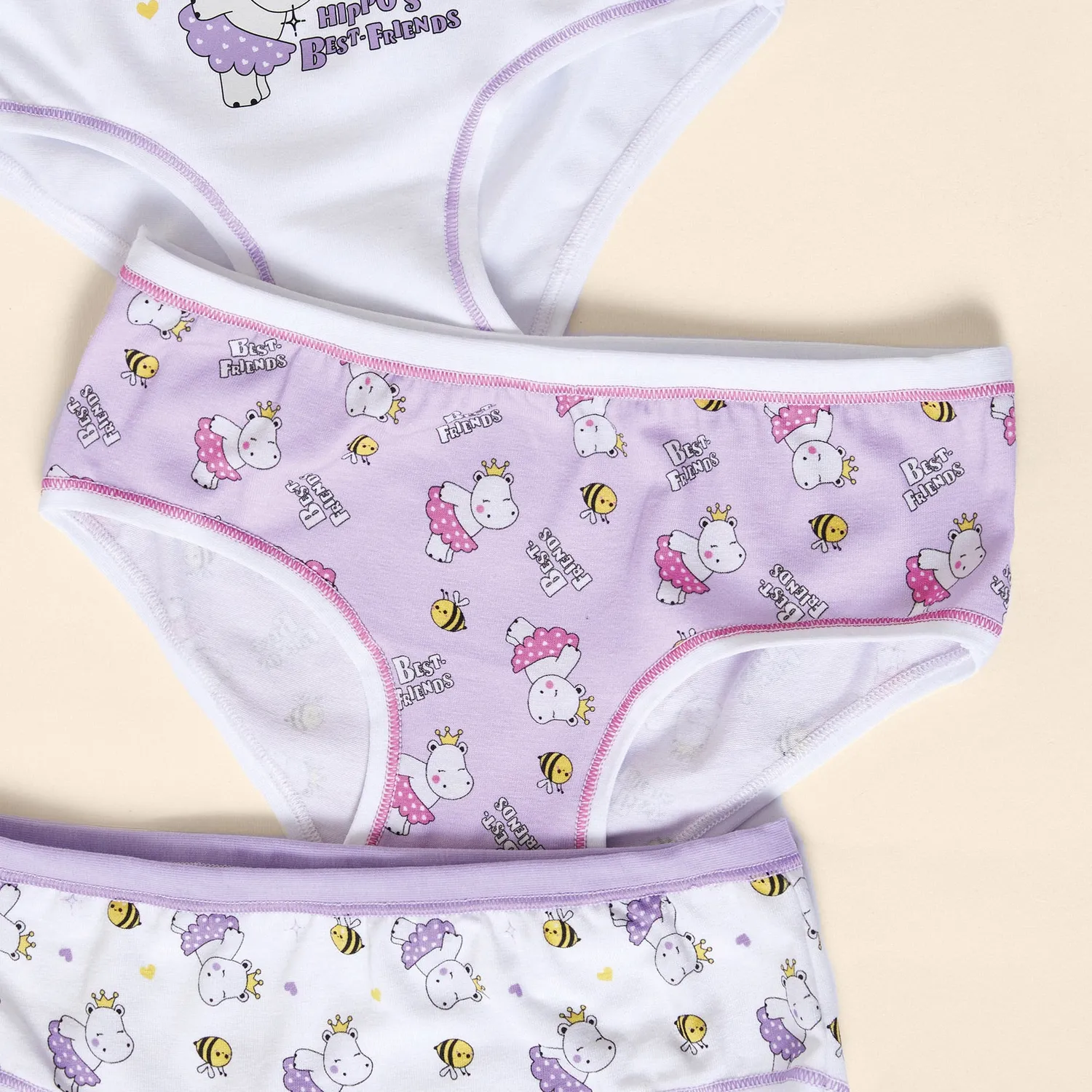 Jadea 834 Slip Bambina Ippopotamo Lilla Cotone