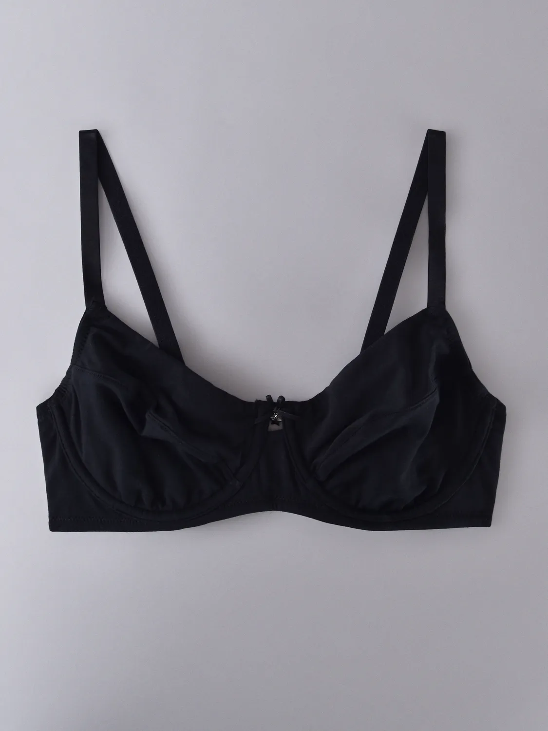 Si'èLei Natural Cotton 1442 reggiseno francese nero cotone bio