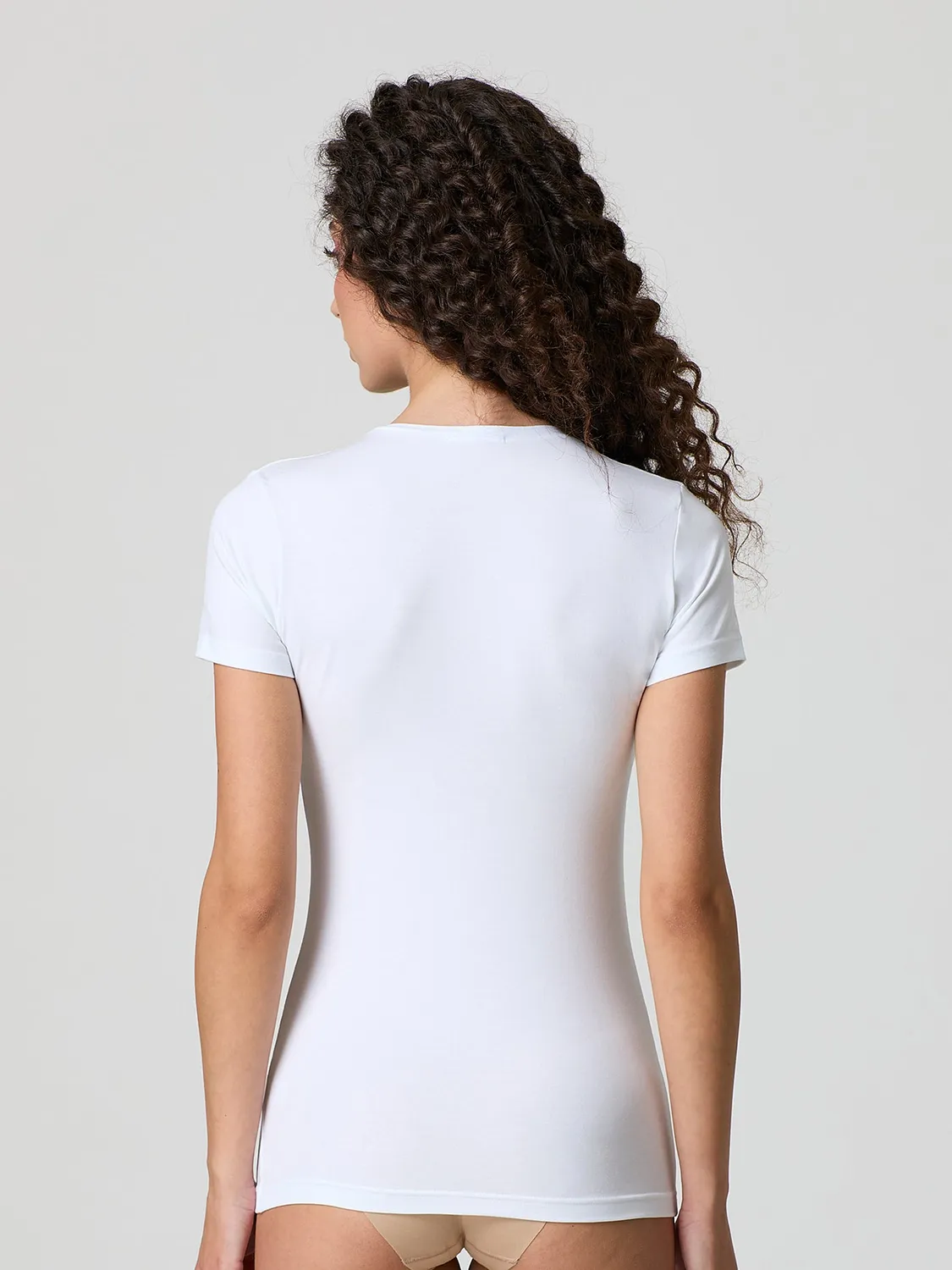 Jadea Basic 4180 t-shirt girocollo cotone bianco elasticizzato