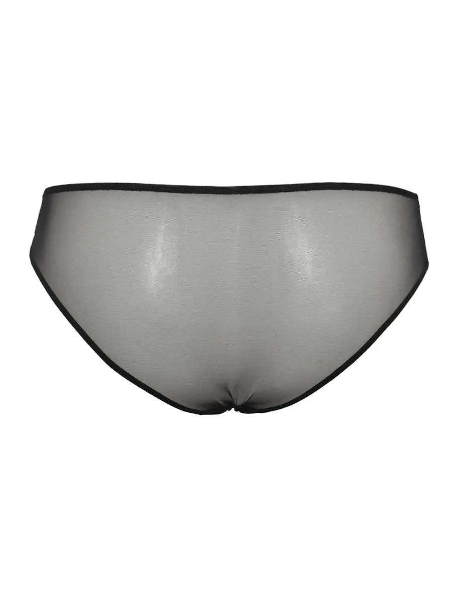 Si'èLei Glam 1945 slip nero tulle stretch ricamato