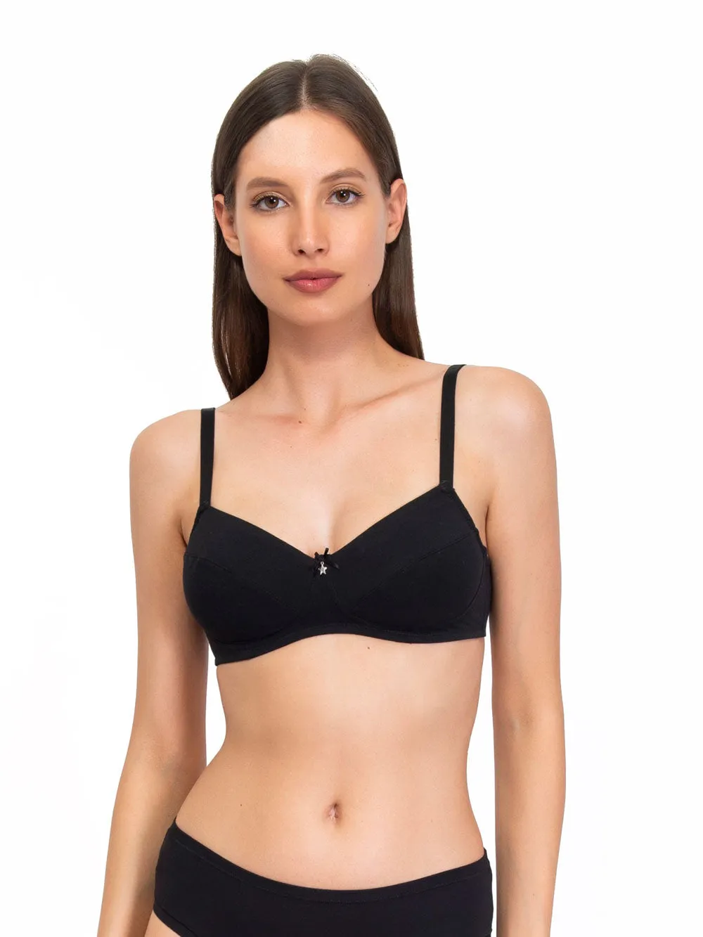 Si'èLei Natural Cotton 1440 Reggiseno Nero cotone bio