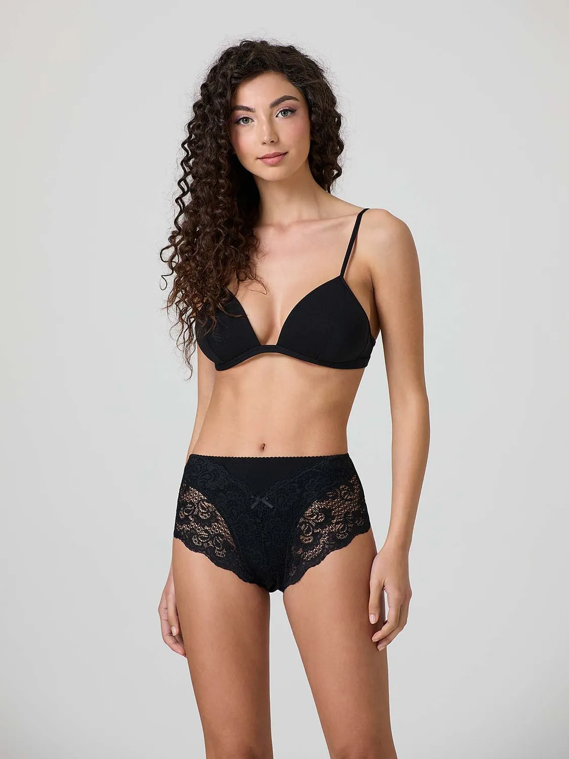 Jadea Basic 792 slip midi pizzo cotone donna