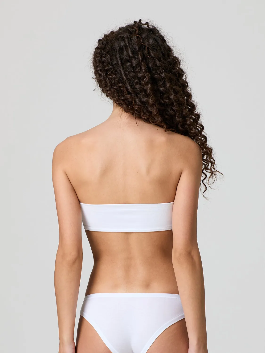 Jadea fascia top a fascia nero cotone modal senza spalline