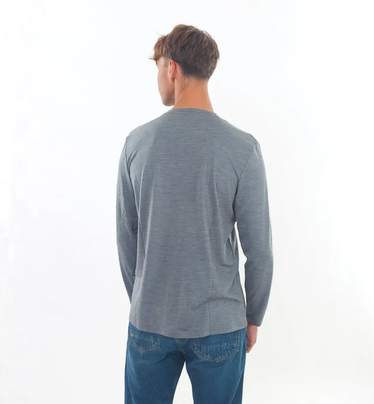 Casagin maglia uomo blu lana merino e seta