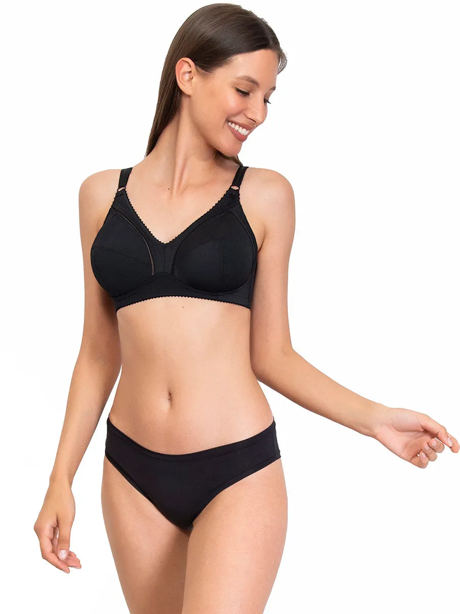 Si'èLei 971 reggiseno francese nero cotone senza ferretto