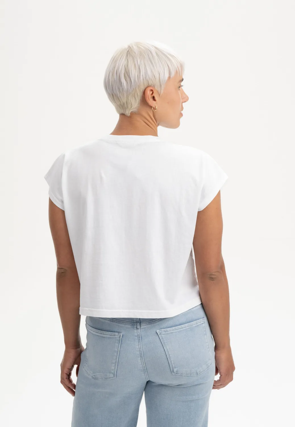 Casagin Cotone Biologico Over Crop t-shirt Bianco jersey