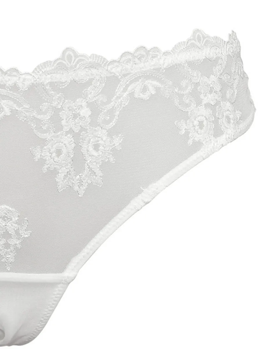 Si'èLei Glam 1947 brasiliana bianco latte in tulle ricamato