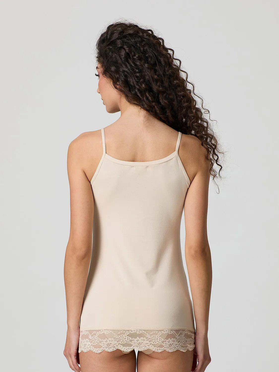 Jadea 4327 Top Cotone con Pizzo Beige Chiaro