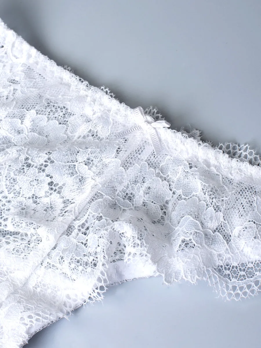 Si'èLei 2457 slip brasiliana bianco pizzo stretch
