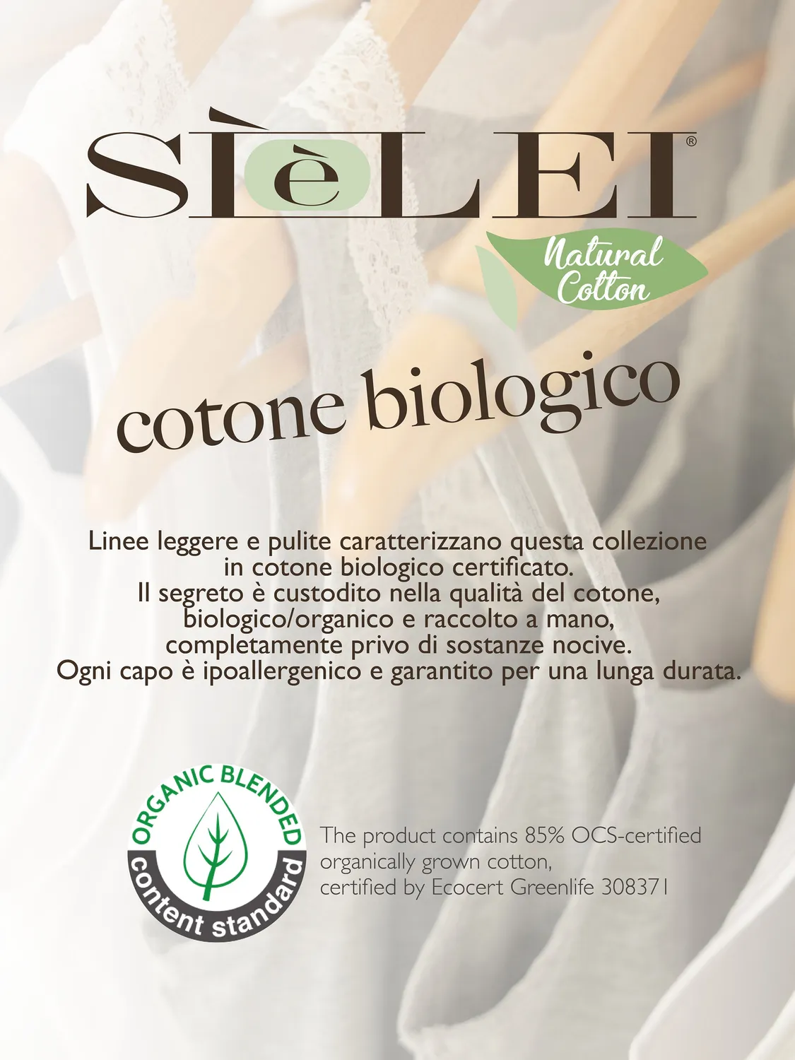 Si'èLei Natural Cotton 1449 slip alto grigio cotone bio
