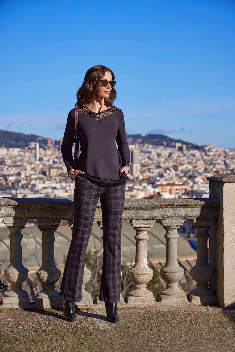 Janira Sweet Tartan pants leggings tartan felpato caldo