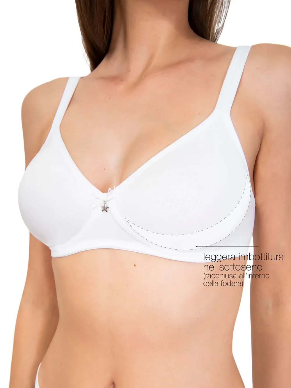 Si'èLei Natural Cotton 1452 reggiseno bianco senza ferretto