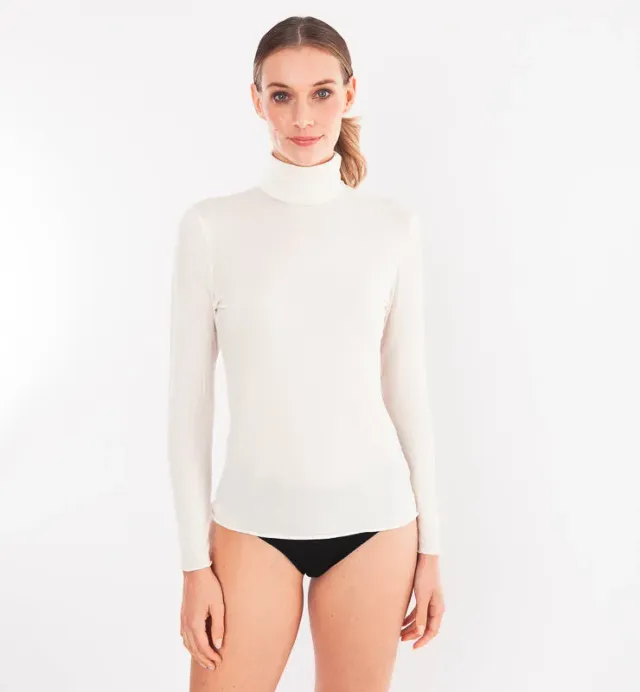 Casagin Dolcevita Tencel Cashmere maglia collo alto nero S-M