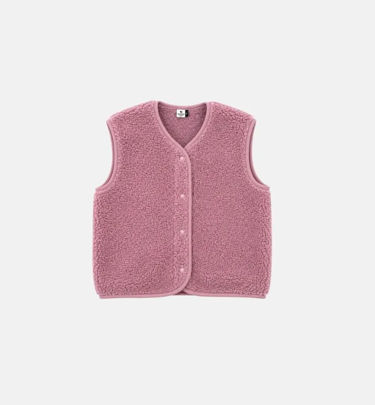 Casagin Pile Naturale gilet azzurro lana merino teddy