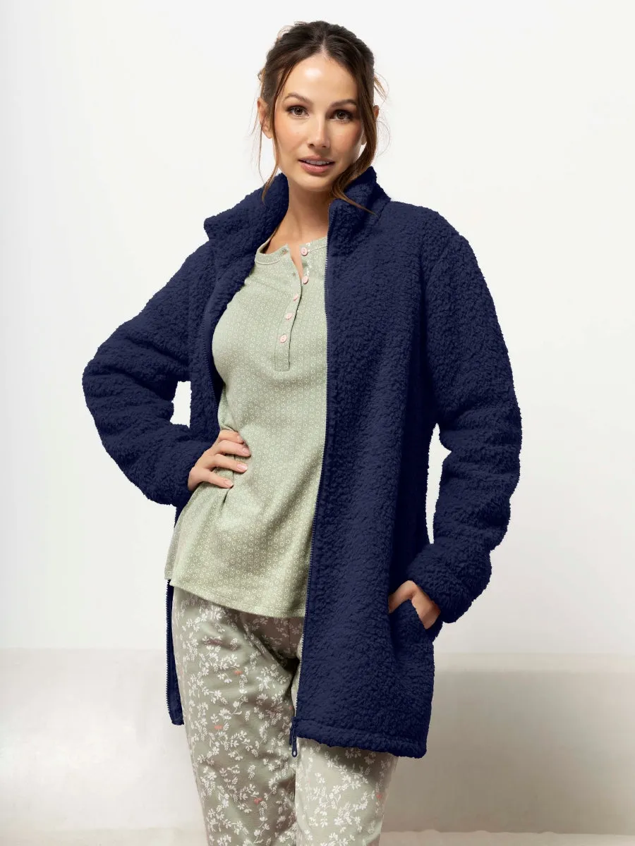 Si'èLei Teddy Soft TS84 giacca orsetto blu con zip