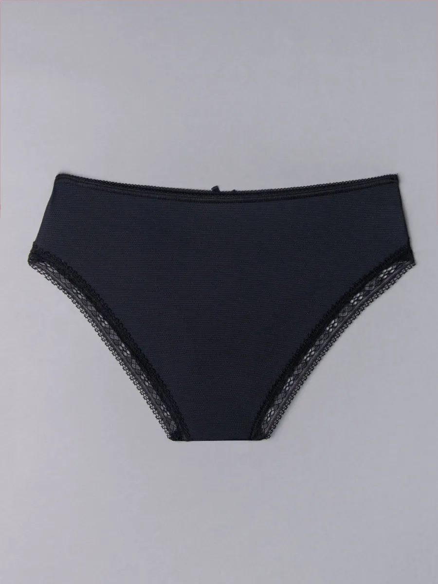Si'èLei Darling 1879 Slip Alto Jacquard Nero Nido d'Ape