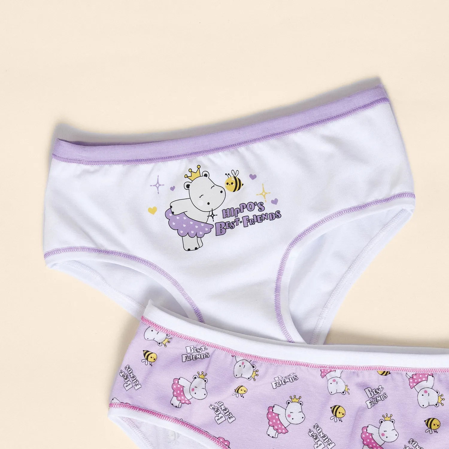 Jadea 834 Slip Bambina Ippopotamo Lilla Cotone