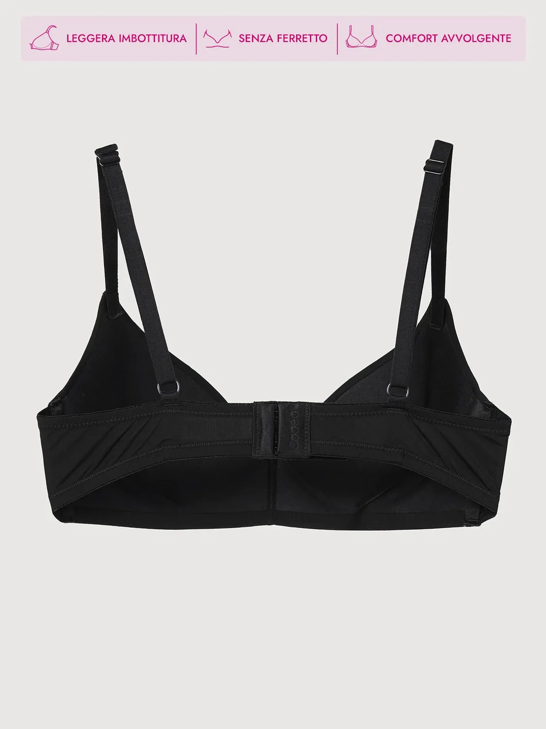 Jadea Abbraccio reggiseno triangolo nero senza ferretto