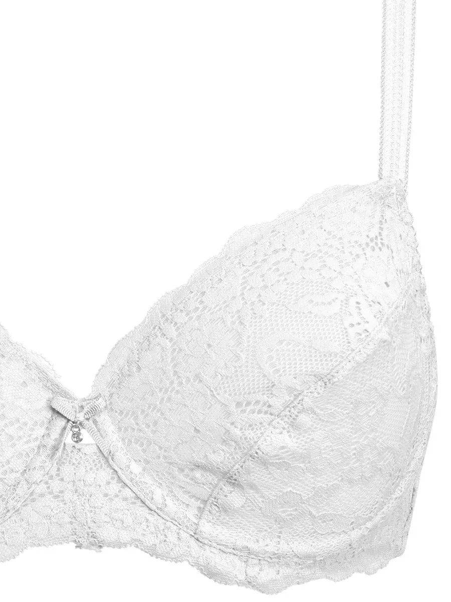 SièLei 2672 Reggiseno Francese con Ferretto Bianco in Pizzo
