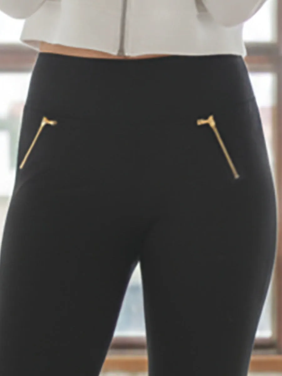 SièLei LG04 Leggings Sportivo Nero in Micropile Termico