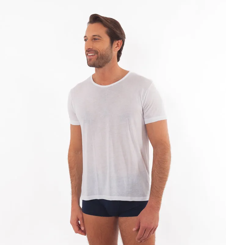 Casagin T shirt TENCEL Seta uomo nero manica corta
