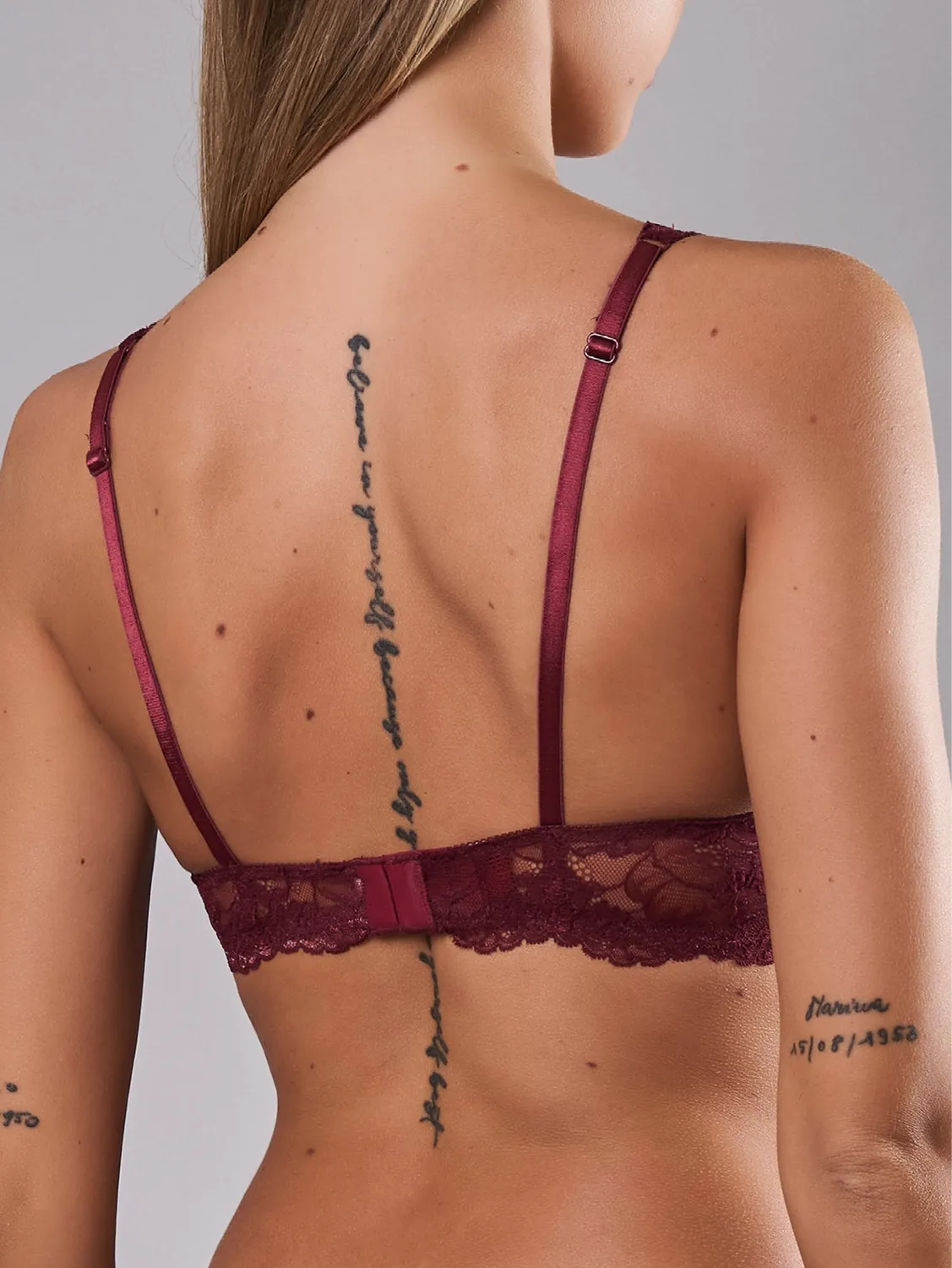 Si'èLei Only Lace 8046 reggiseno melograno senza ferretto