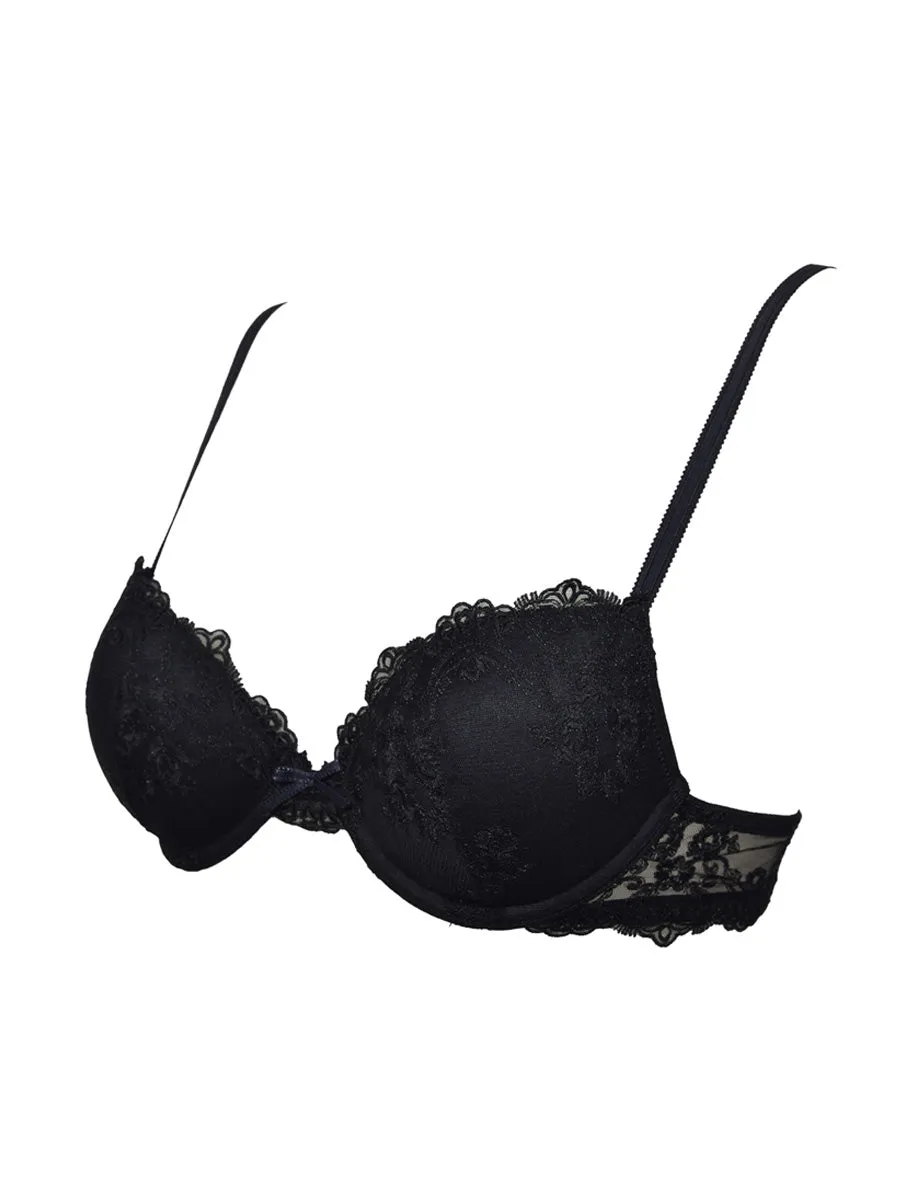SièLei Glam 1946 Reggiseno Push-Up Nero in Tulle Ricamato