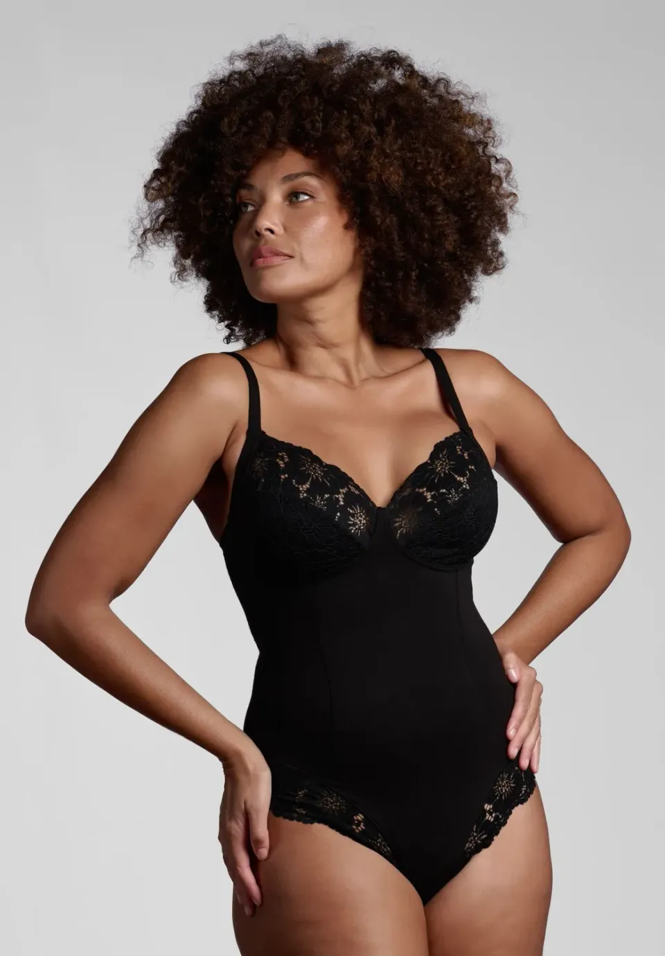 Lepel Belseno Pizzo Cotton 454 body senza ferretto nero cotone