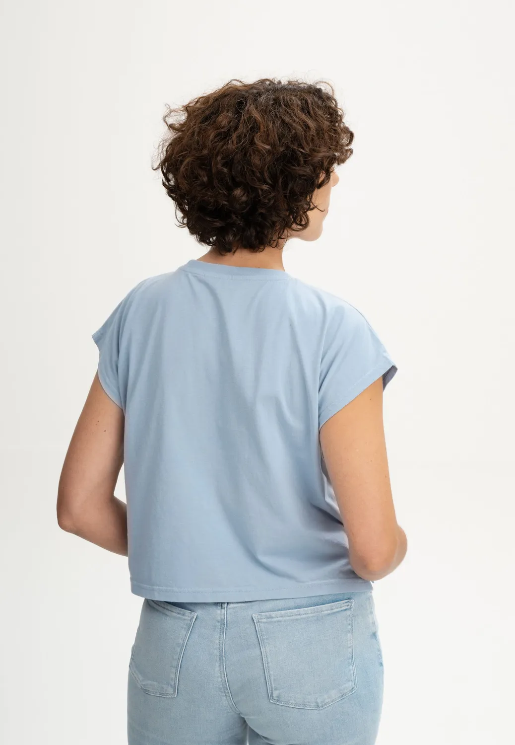Casagin Cotone Biologico Over Crop t-shirt Bianco jersey