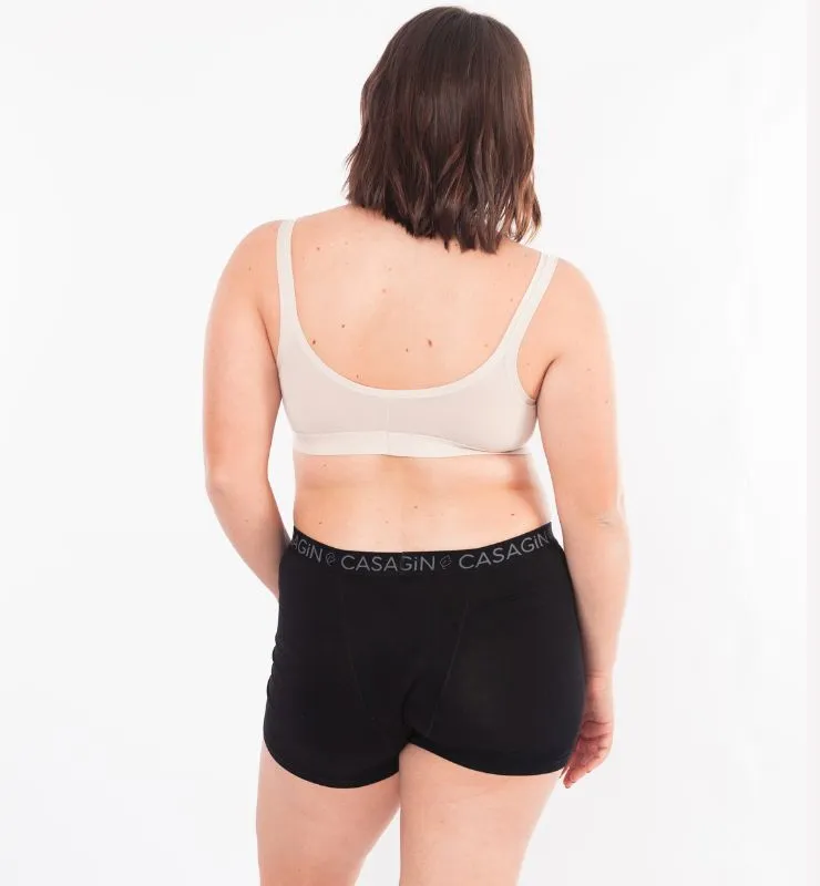 Casagin Notte e Giorno boxer mestruale cotone bio nero